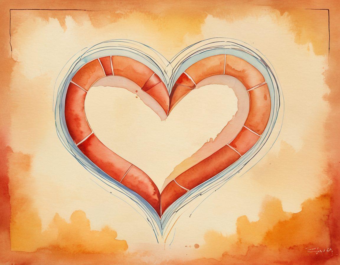 An intricate blueprint design featuring two intertwined hearts, symbolizing both romantic and platonic connections, overlaid with various insurance policy documents, diagrams, and symbols like shields and lifebuoys. The background should be a soft pastel color to evoke warmth and trust, while the blueprint elements add a sense of structure and reliability. Artistic touches of hand-drawn lines and annotations will enhance the feeling of understanding and connection. watercolor. warm colors. textured background.